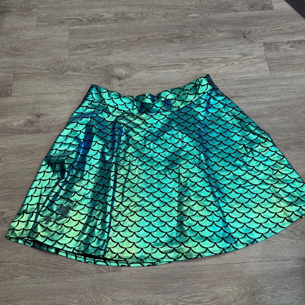 Torrid Disney Princess Ariel Skater Scuba Skirt Metallic Mermaid Scale 2X 18-20